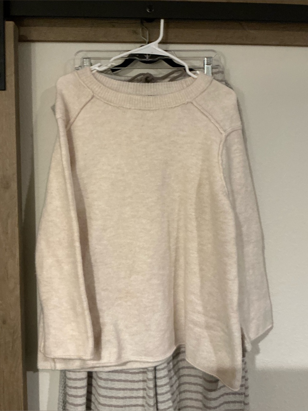 Zara Knit Cream Soft Oversized Sweater Size S Cozy Minimalist